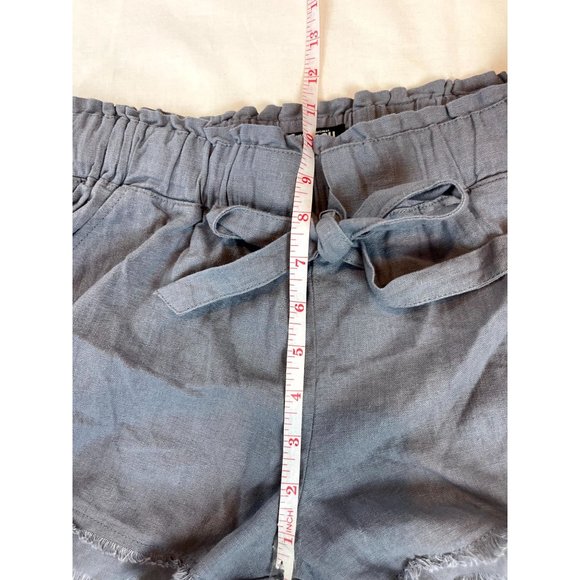 Rewash Women Cut-Off Shorts Mid Rise Front Tie Elastic Waist Gray Size Small - Picture 5 of 9